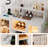 Wine Bar Cabinet With LED Light  Industry Coffee Bar Cabinet With Wine Rack  Glass Holder  And Power Outlets  Kitchen Sideboard Buffet Cabinet For Living Room Dining Room White-123516616