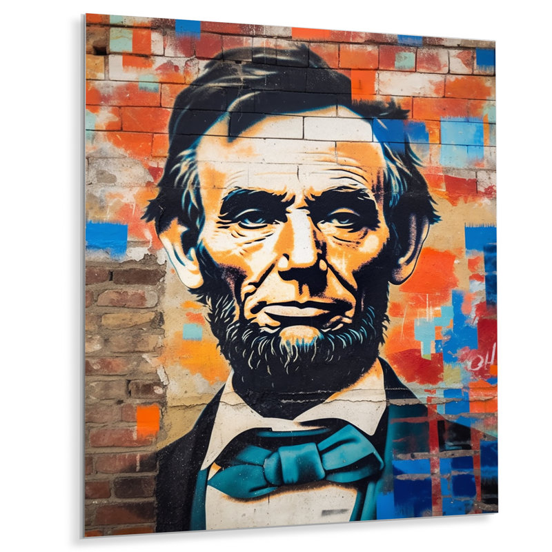 Pop Art Abraham Lincoln Collage - célébrité, décoration murale en métal, H 20 po x l 12 po x P 1 po