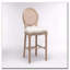Country Wooden Barstools Rattan Back With Upholstered Seating