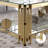 20" Square Coffee Table, Modern Sofa Side Table, Glass Top, Gold Stainless Steel Double Living Room Coffee Table (20 Inch Polished Gold) Suitable for Living Room-1041486290