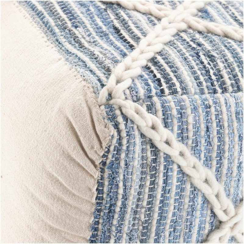 Cowan - Square Pouf - Blue / Natural