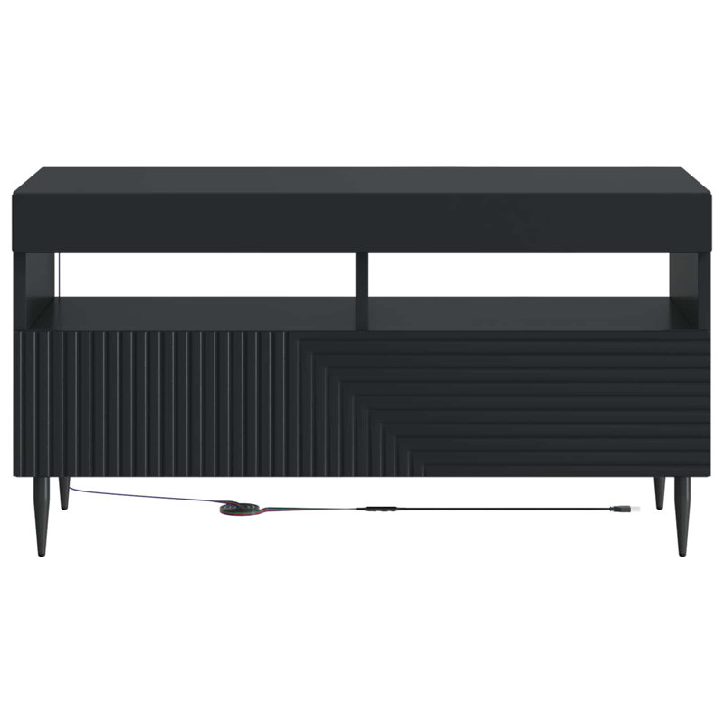 TV Stand, 43cm H x 81cm W x 35cm D, Black