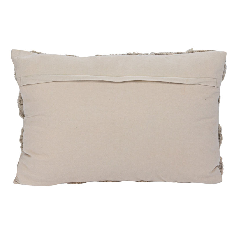 Sage Cotton Lumbar Pillow with Quilted Seashells