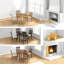 Ensembles de table de salle à manger peu encombrants, en bois aggloméré brun clair, style moderne pour petits appartements