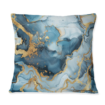 Coussin en marbre Blue Gold Marble