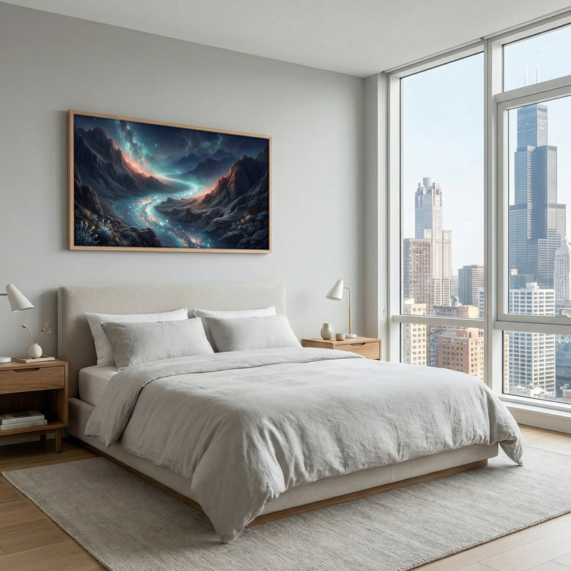 Ensemble de 1 tableau sur toile Starry Valley, L 48 po x H 24 po, Natural