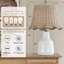Lampe de table en céramique blanche de 42 cm avec abat-jour en rotin tressé à la main-1866348514