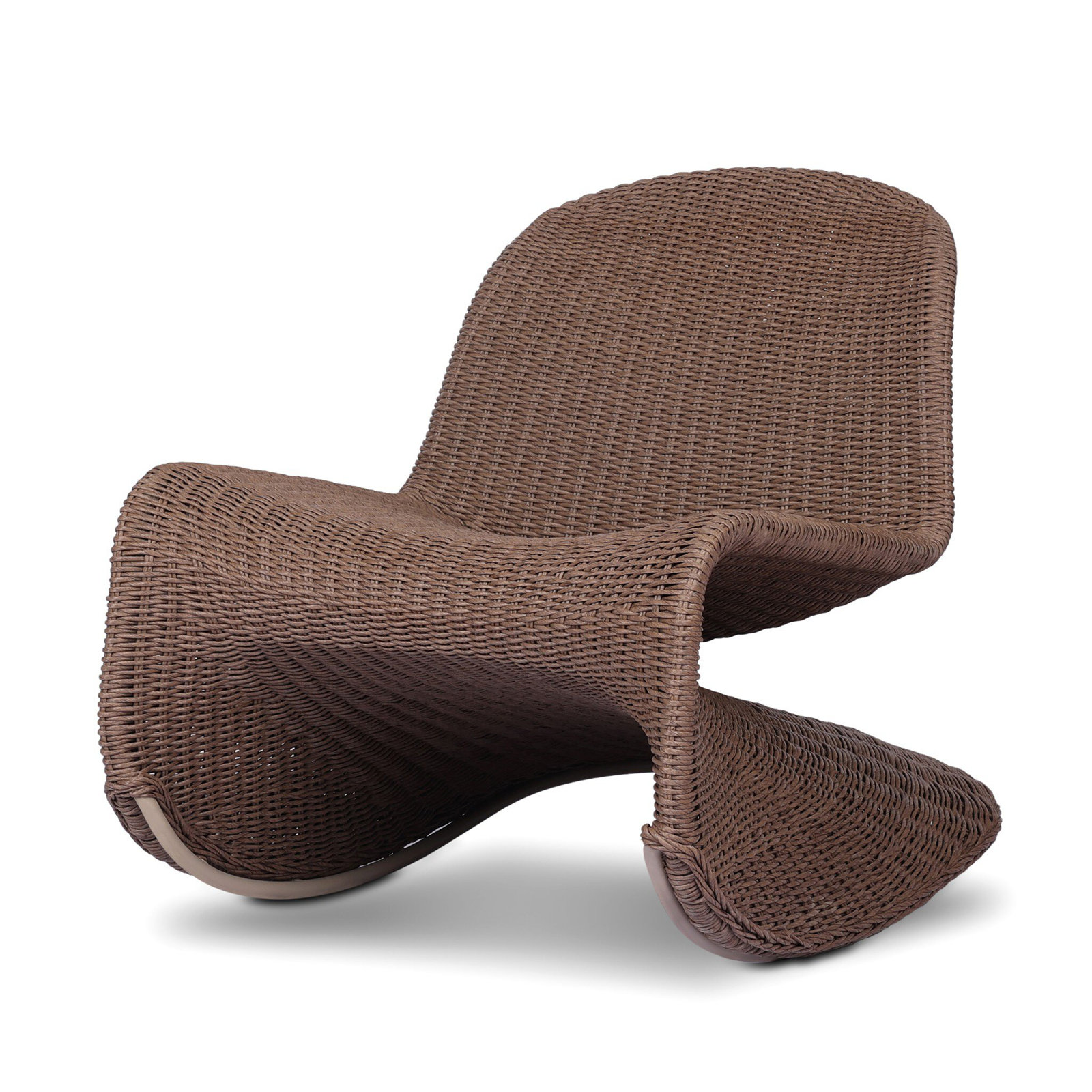 Daughtery Wicker Outdoor Armless Lounge Chair, Tanned Weave