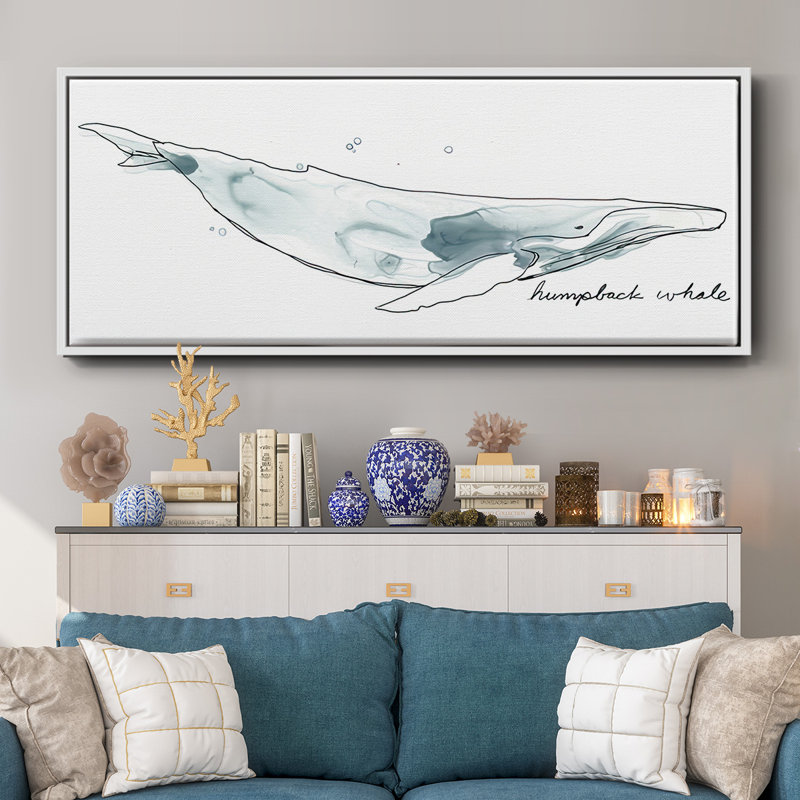 Whale II- Framed Canvas, 24" H x 60" W