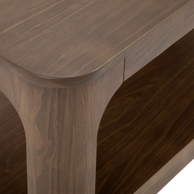 Jasmarie 4 Legs Coffee Table with Storage, Walnut, 17.75" H x 48" L x 24" W