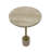 Accent Table Travertine Stone Iron Modern for Living Room Bedroom Office - 22" Ivory & Tan