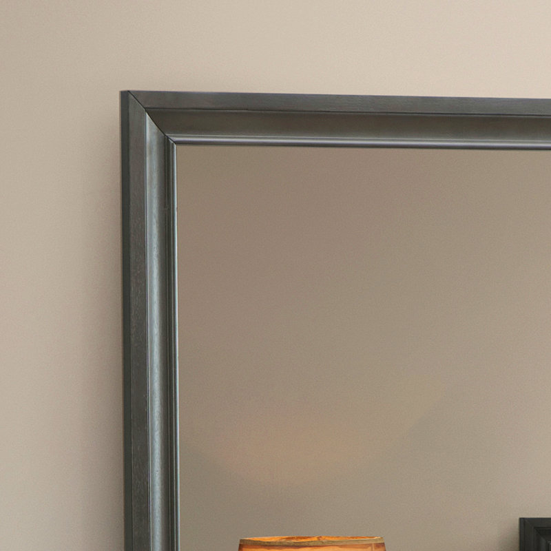 Miroir pour salle de bain, gris, Gris, Rectangulaire, 37 po x 46 po