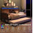 Twin Daybed with Trundle, Storage Shelves, Study Desk, and LED Charging Station for Space-Smart Living.-1912443470