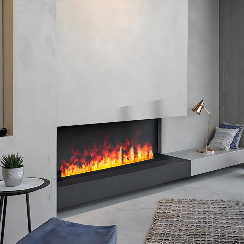 Humidificateur électrique encastré 59,06 "avec flamme simulée pour usage domestique, 6.3" H x 59.06" W x 9.45" D