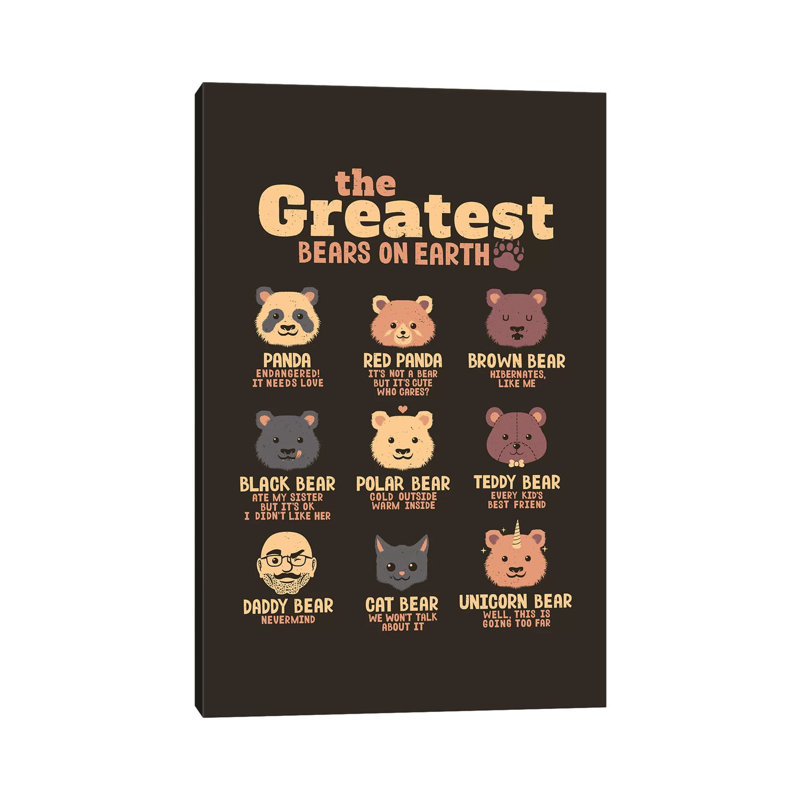 Greatest Bears Daddy by Tobias Fonseca - Wrapped Canvas Gallery-Wrapped Canvas Giclée, 30.48 cm H x 45.72 cm W