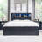 Modern LED Light Bed Frame with 50" Tall Storage Headboard, Platform Bed Frame w/4 Drawers, w/Charging Station-21742137-21742135