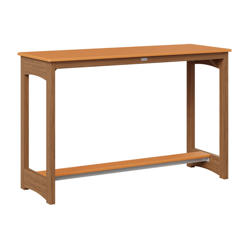 Balcony Outdoor Bar Table, Antique Mahogany, 38.5" H x 60" W x 22" D, Mango Orange