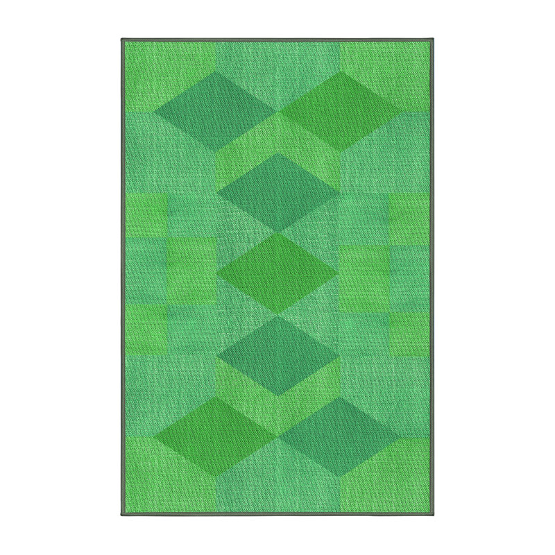 Tapis 100% à motifs lavables à la machine 2989PAT963GRN, Rectangle 6 pi x 9 pi