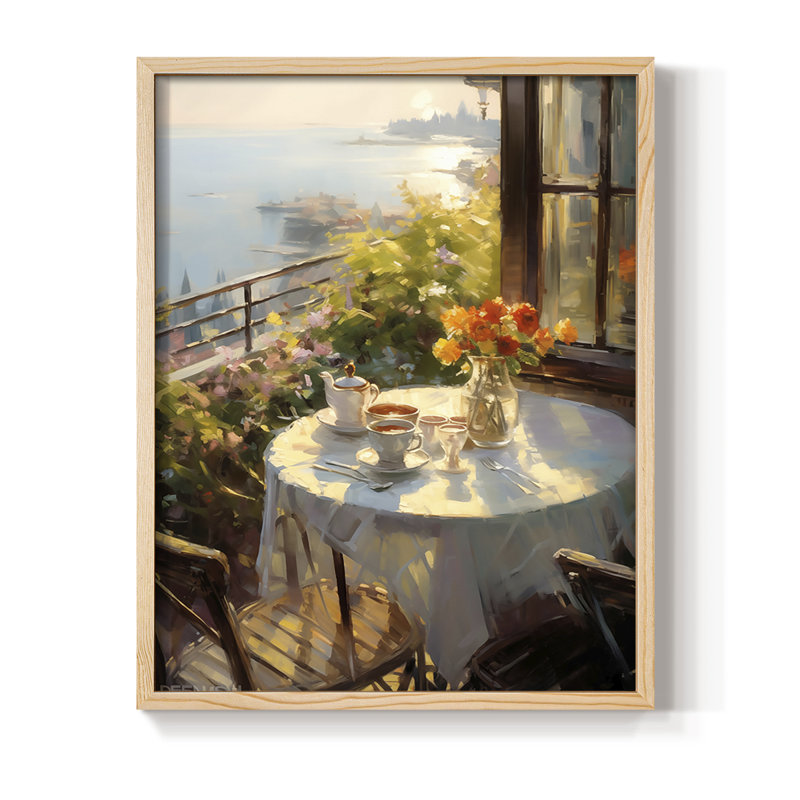 Reproduction encadrée FLORAL Series DCCLI - bois massif, Naturel, H 11 po x l 9 po
