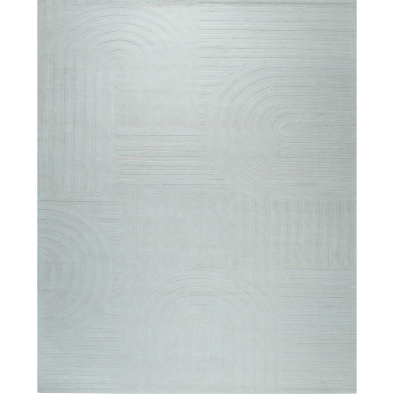 Hand Tufted Wool Geometric Area Rug, 6' x 9'