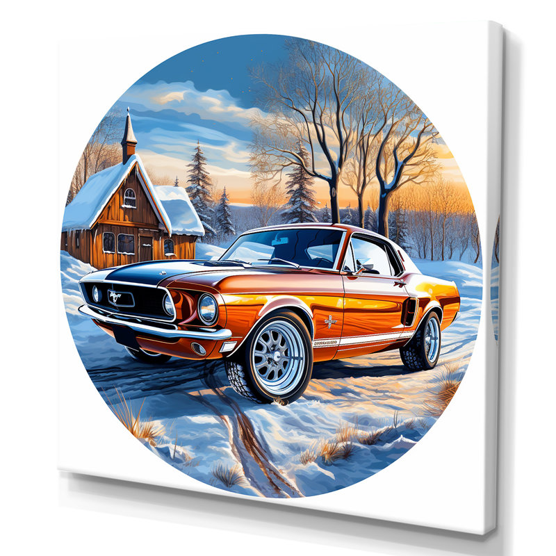 «Muscle Car Charm In Winter I», reproduction sur toile, H 24 po x l 24 po x P 1 po, Toile tendue