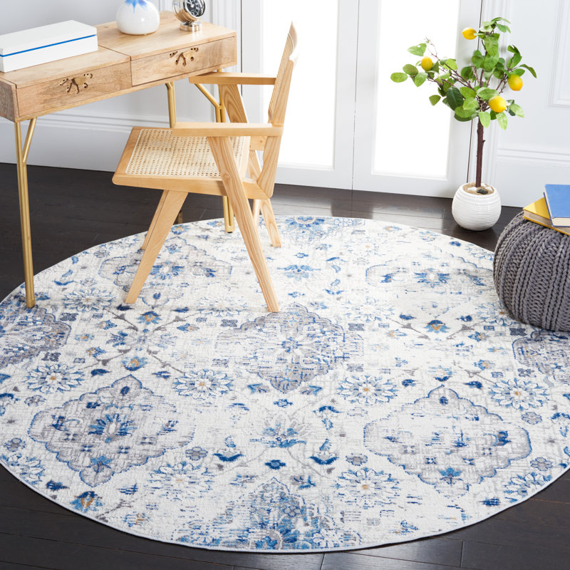 Anaeli 100 Performance Floral Rug, Round 6'7"