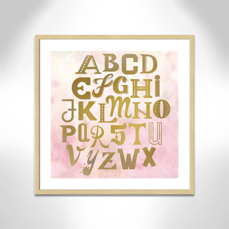 Abc Pink ', impression sur papier, Encadré de boîte champagne clair, H 26,5 po x l 26,5 po x P 1,18 po