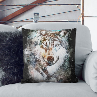 Wolf Cushion with Filling