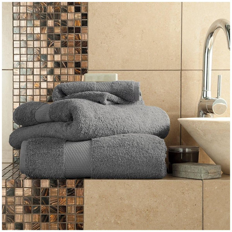 Miami 2 Piece Bath Sheet Same-Size Bale, Charcoal, Jumbo Bath Sheet - 2 Pack