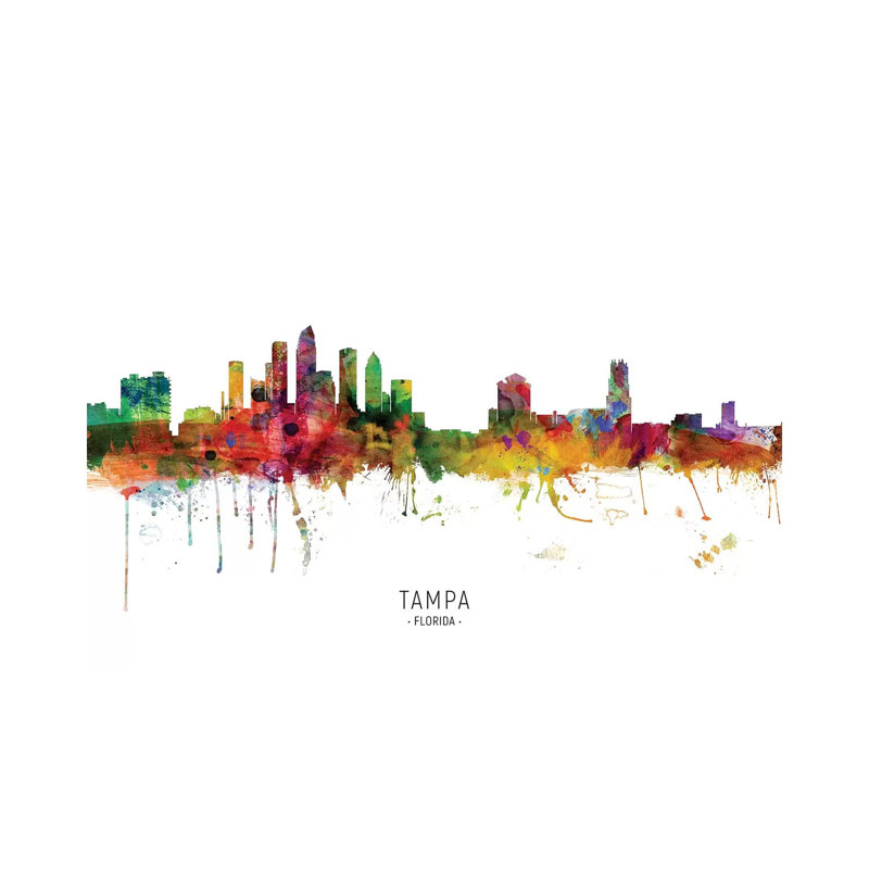 Tampa Florida Skyline by Michael Tompsett - Wrapped Canvas Print, 20.32 cm H x 30.48 cm W
