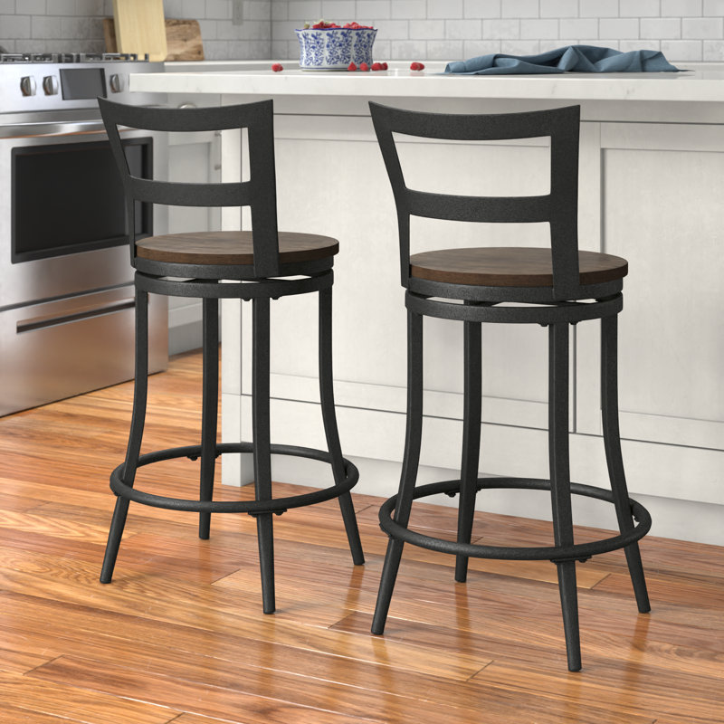 Giana Swivel Counter Stool with Metal Frame