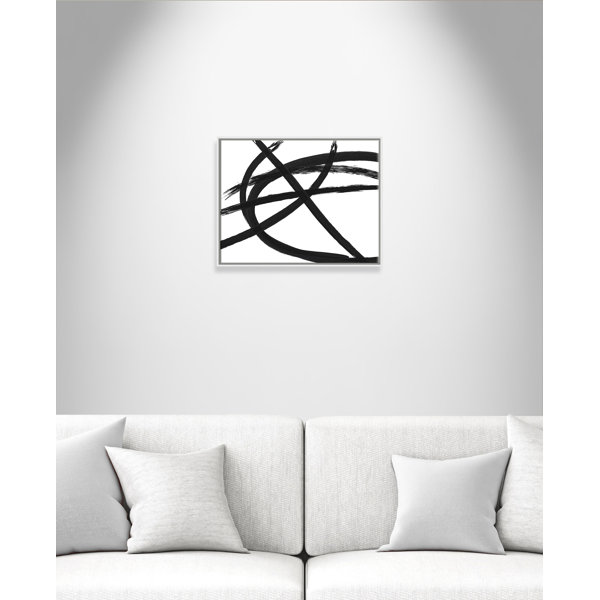 CasaFineArts Brush in Motion - Black III - Floater Frame Painting Print ...