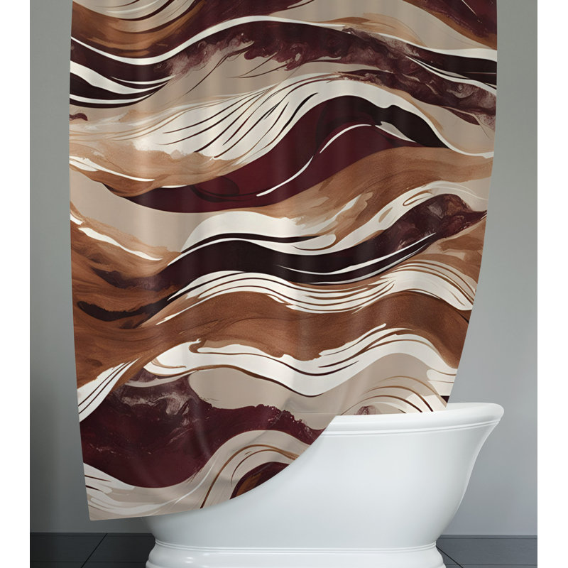 Rideau de douche abstrait Donyai, H 93 po x l 70 po