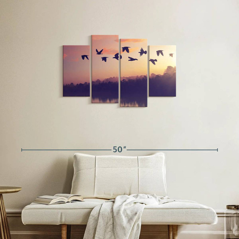 Birds Sunny Silhouette, H 22 po x l 36 po