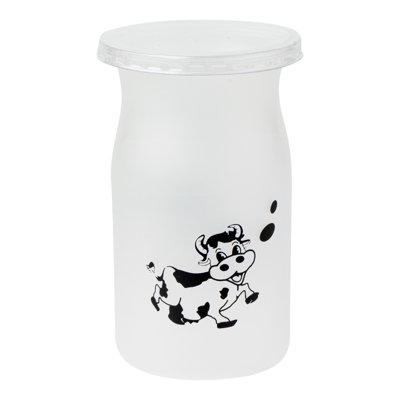 Articles de restaurant - 5 pots de yogourt, 100 contenants à puddings jetables - imprimé vache, couvercles escamotables inclus, pots de pudding en plastique transparent Chia, pour les collations, les épices et les desserts