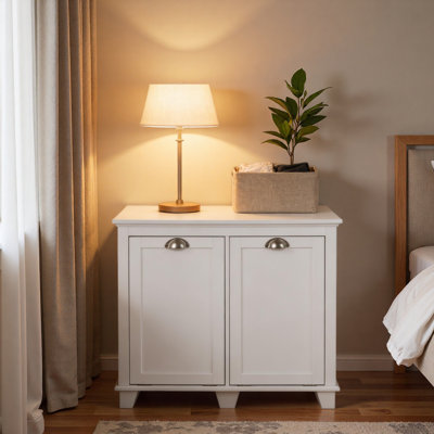 Home Floor Cabinet,Tilt Out Laundry Hamper Cabinet