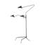 Lampe sur pied linéaire contemporaine à 3 bras avec montures en métal