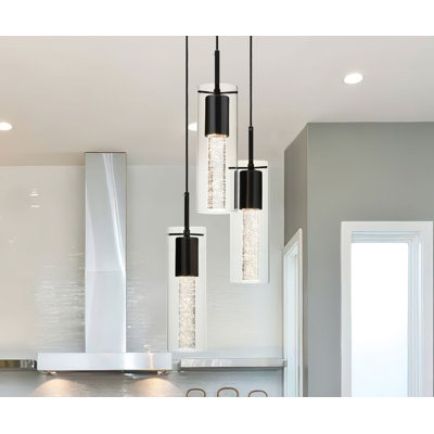 Luminaire suspendu cylindrique à 3 lumières Winvian