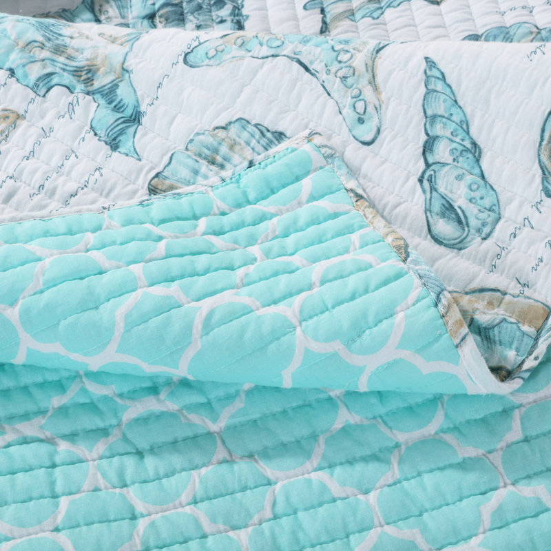 Greenland Home Fashions Cruz White 3-Piece Queen Size Quilt Set 90x90 + 20x26 (2), Queen Quilt + 2 Standard Shams