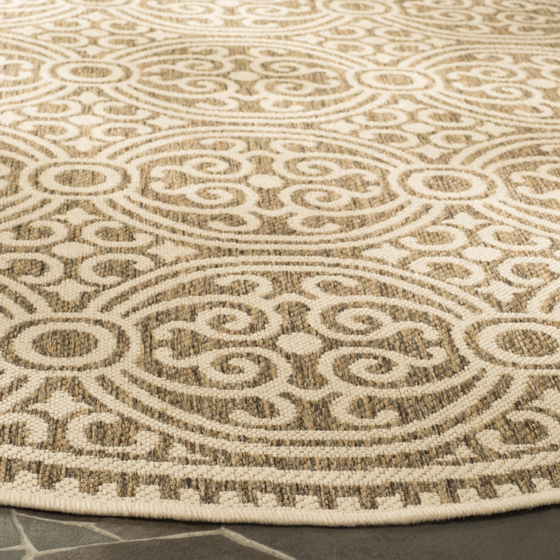 Frankee Performance Geometric Indoor/Outdoor Area Rug, Square 4'