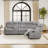 7-Piece Manual Reclining L-Shaped Sectional Sofa With Center Storage Console & Cup Holders-1552451746