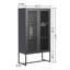 Bentley 59.11-inch Black Two Door Metal Storage Cabinet with Mesh Doors