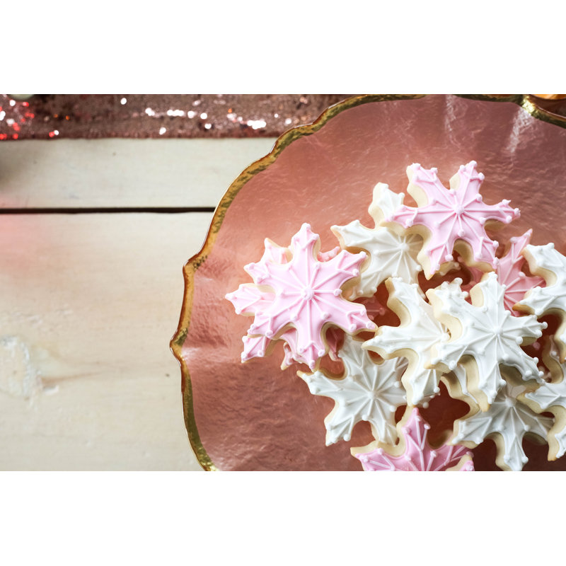 Baroque Glass Salad/Dessert Plate, White