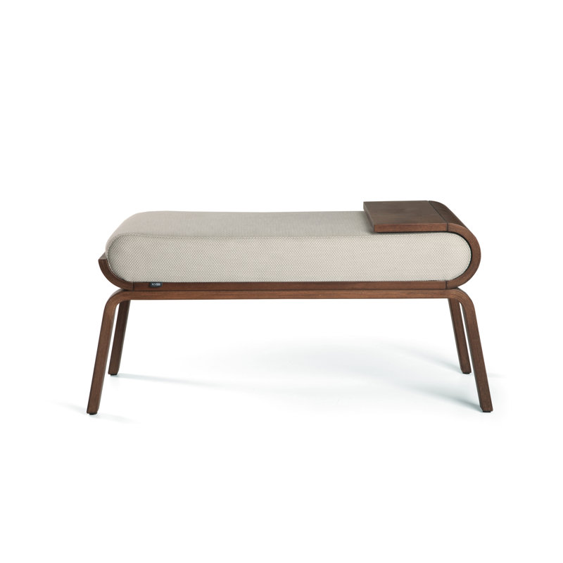 So Upholstered Bench, Light Walnut