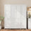 Armoire 6 portes avec miroir, garde-robe avec 3 tiroirs