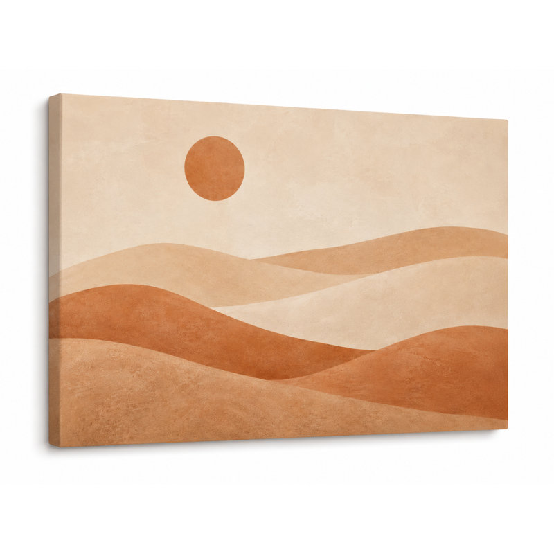 «Minimal Desert Sun - Warm Abstract Desert Landscape», estampe numérique sur toile tendue, 36"H x 48"W x 1.5"D