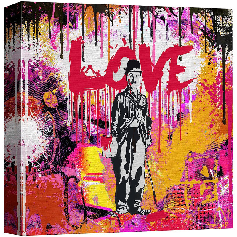 «Love Love» sur toile, art audacieux, H 24 po x l 24 po x P 1,5 po
