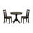 3 Piece Dining Room Table Set Contains a Round Wooden Table with Pedestal and 2 Faux Leather Kitchen Dining Chairs, Cappuccino