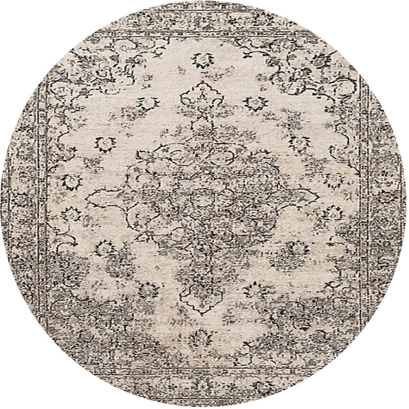 Tapis beige Hugh, Rond 5 pi