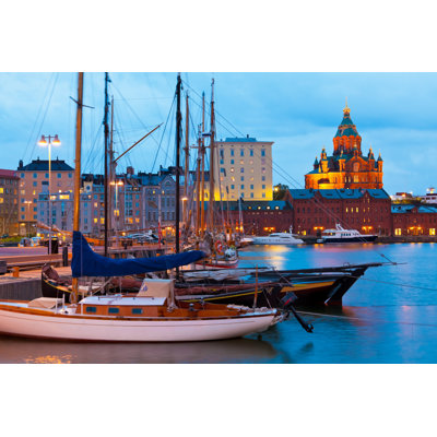 Old Port In Helsinki by Scanrail - Wrapped Canvas Print